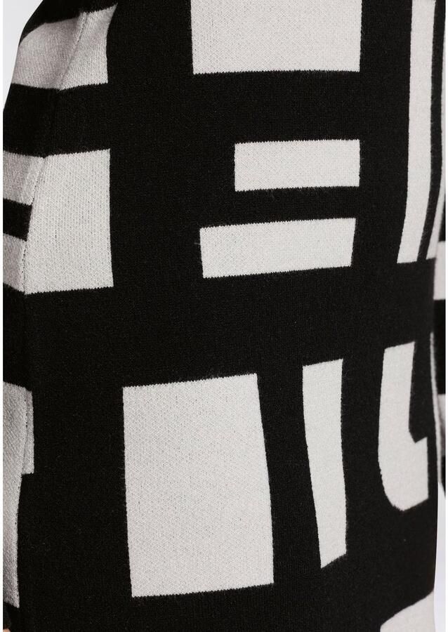 Boysen's Gebreide jurk van modieus jacquardbreisel met ronde hals