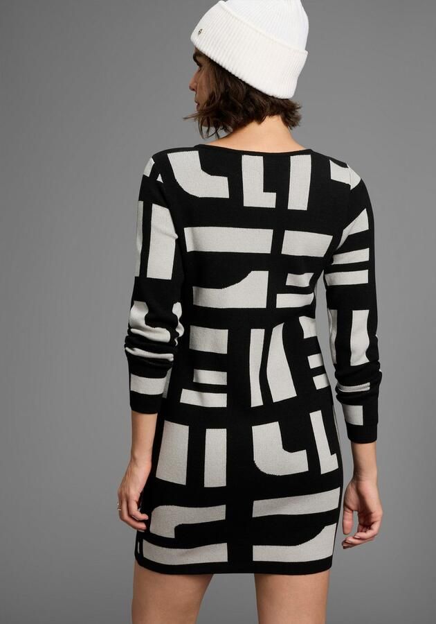 Boysen's Gebreide jurk van modieus jacquardbreisel met ronde hals - Foto 4
