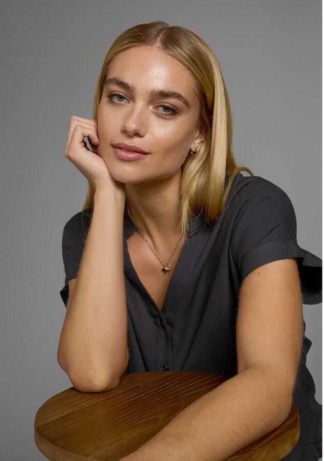 Boysen's Overhemdblouse in oversized stijl met ballonzoom - Foto 4