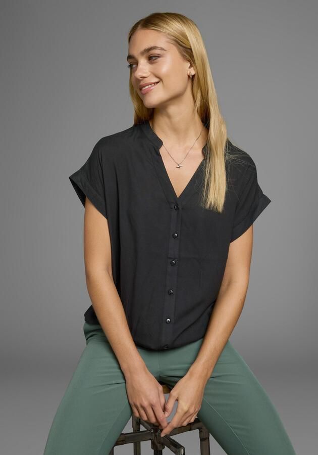 Boysen's Overhemdblouse in oversized stijl met ballonzoom - Foto 8