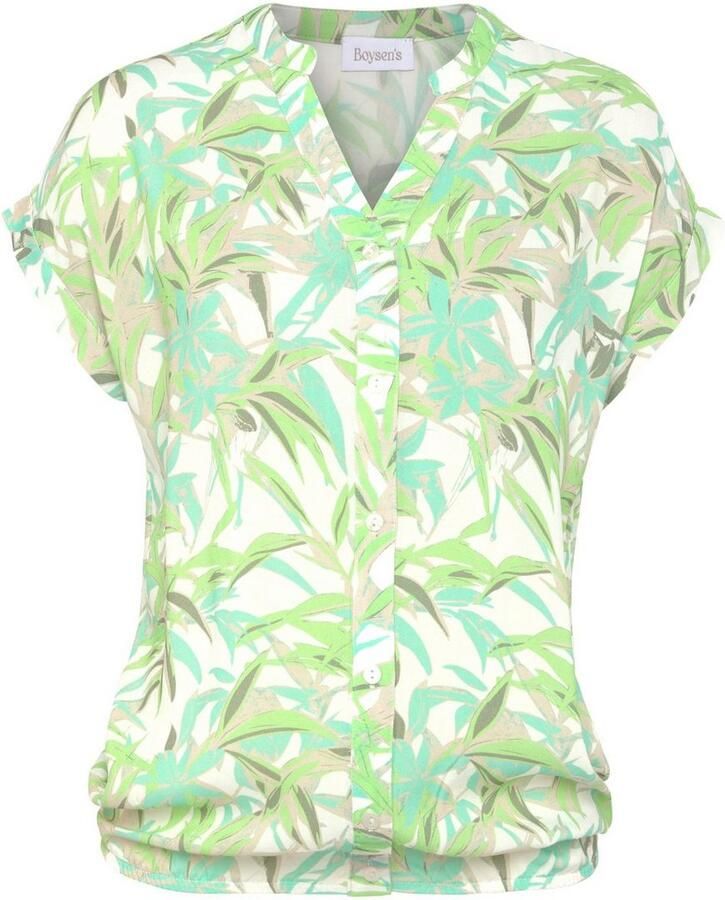 Boysen's Overhemdblouse met elastische tailleband in ballon-look nieuwe kollectie