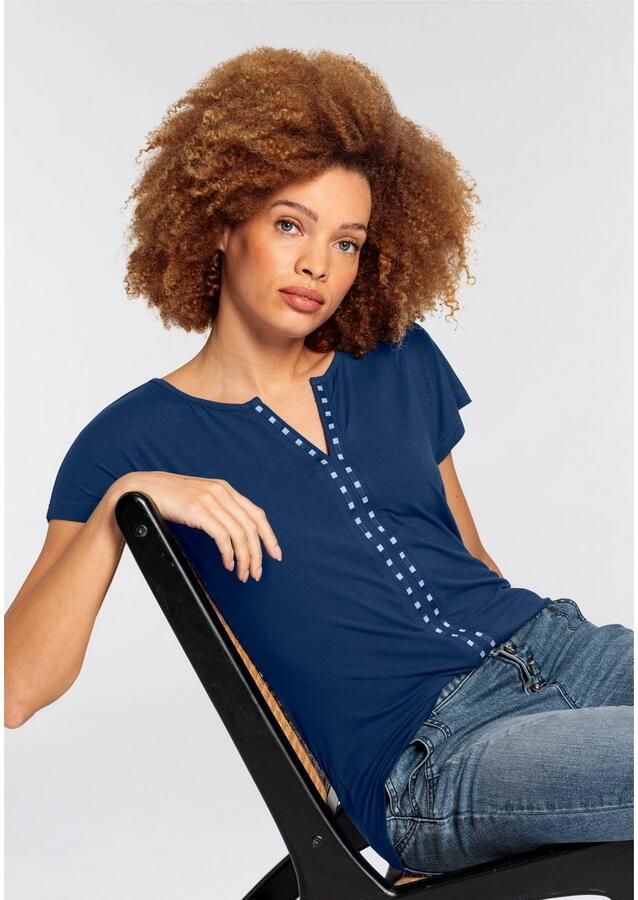 Boysen's Shirt met korte mouwen met gestreepte bies-applicatie nieuwe collectie - Foto 3