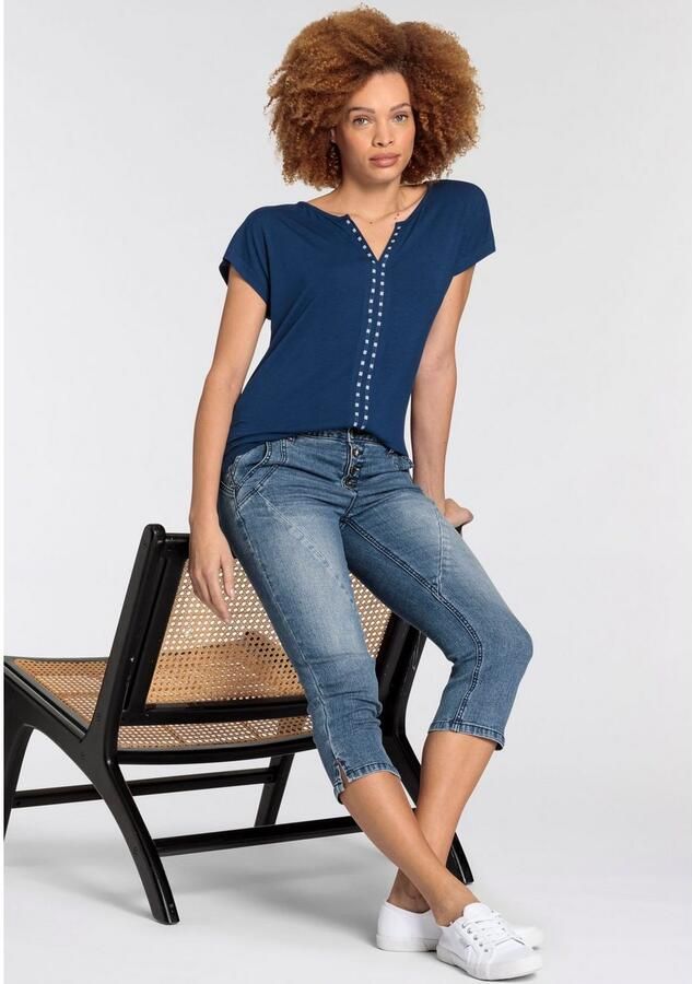 Boysen's Shirt met korte mouwen met gestreepte bies-applicatie nieuwe collectie - Foto 5