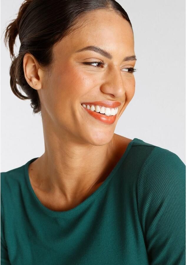 Boysen's Shirt met korte mouwen zeer figuurvolgende pasvorm elastische ribstof - Foto 3