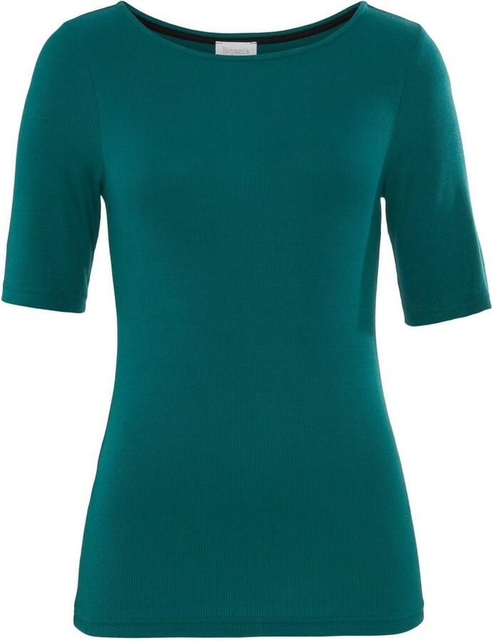 Boysen's Shirt met korte mouwen zeer figuurvolgende pasvorm elastische ribstof