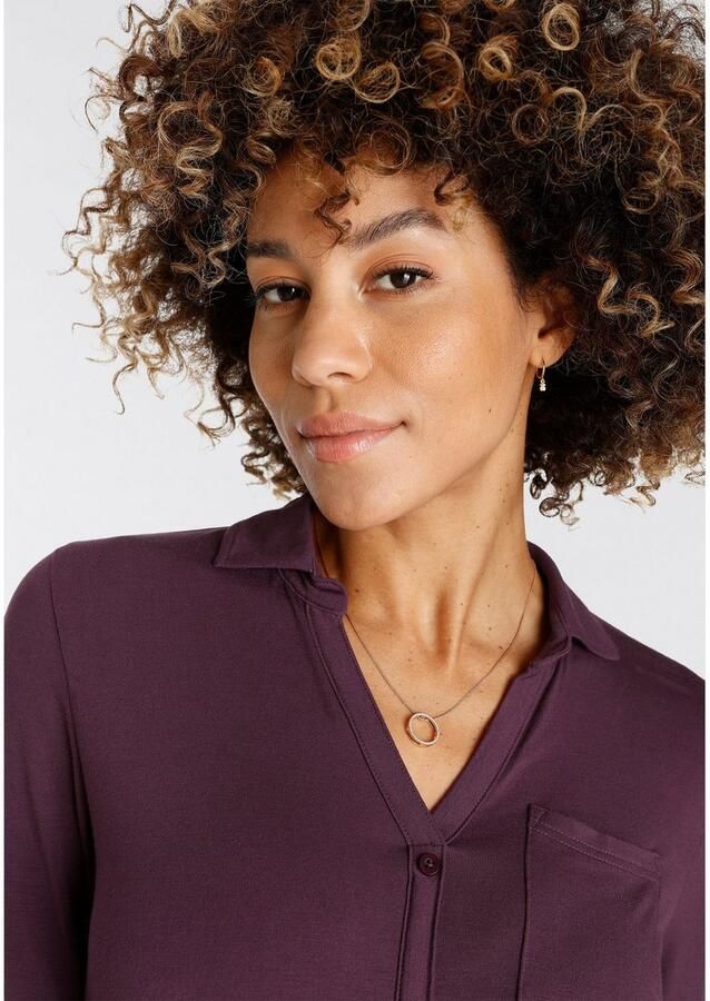 Boysen's Shirt met lange mouwen lange mouwen figuurvolgende snit blousenkraag