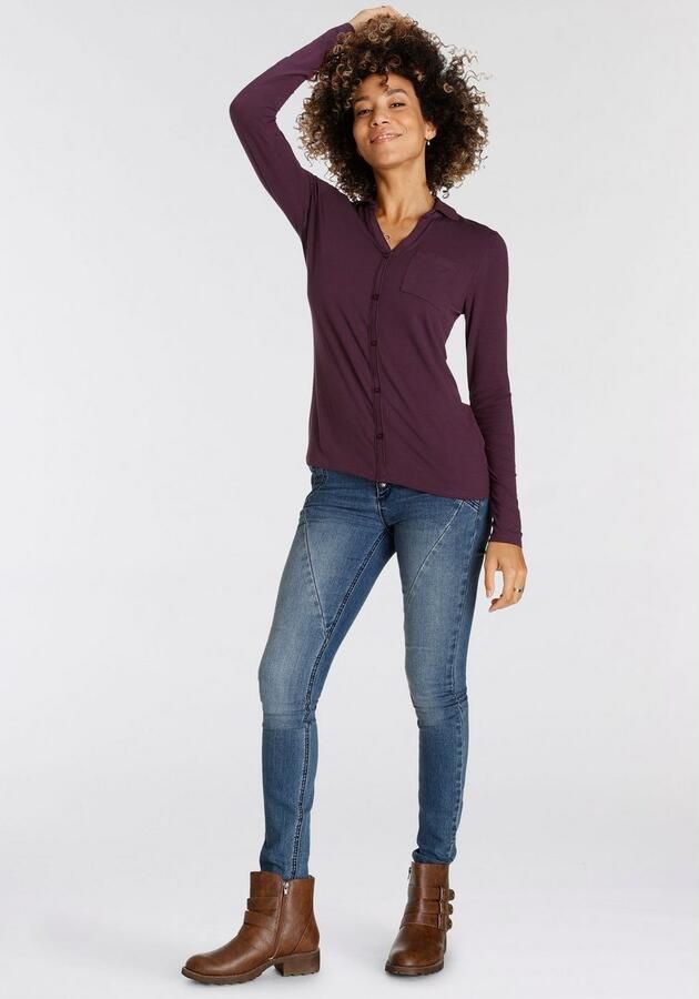 Boysen's Shirt met lange mouwen lange mouwen figuurvolgende snit blousenkraag - Foto 6