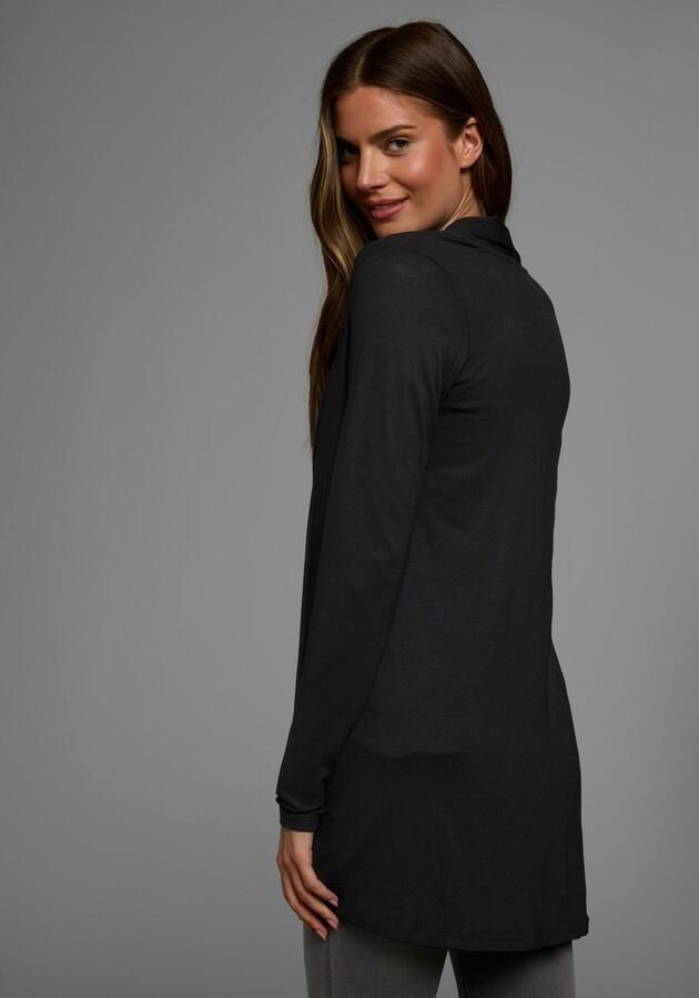 Boysen's Shirtjasje Lange mouwen met schalkraag van elastische jersey - Foto 6