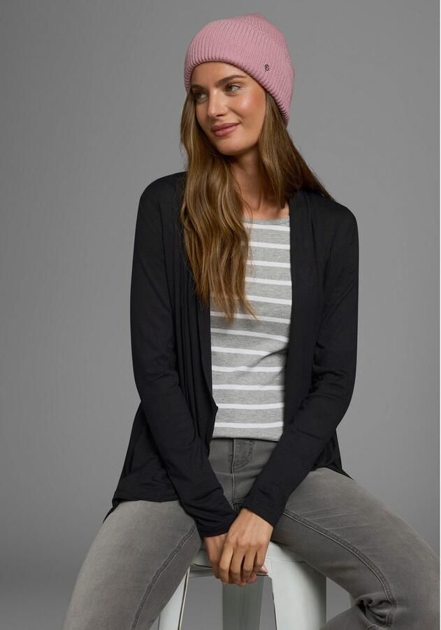 Boysen's Shirtjasje Lange mouwen met schalkraag van elastische jersey - Foto 4