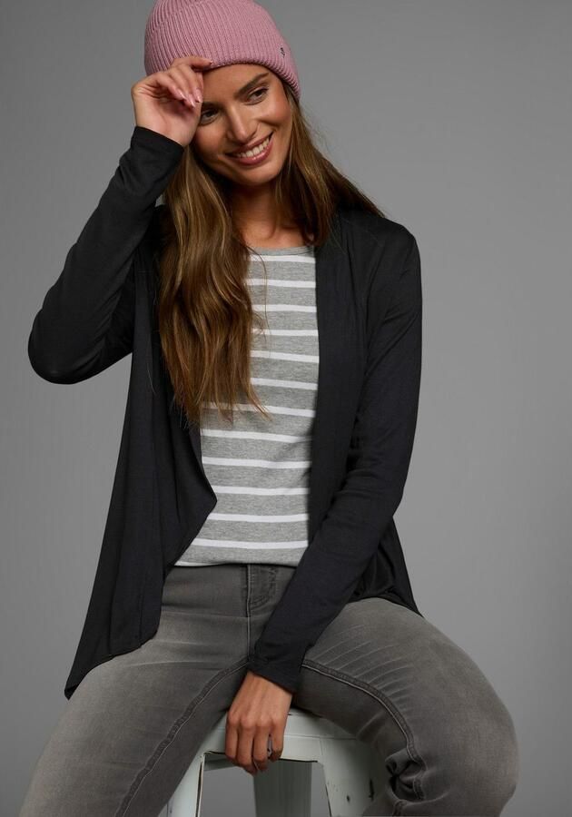 Boysen's Shirtjasje Lange mouwen met schalkraag van elastische jersey - Foto 12