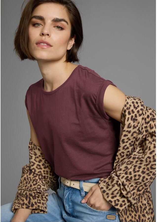 Boysen's T-shirt Korte mouwen effen ronde hals voor vrije tijd en dagelijks gebruik - Foto 5