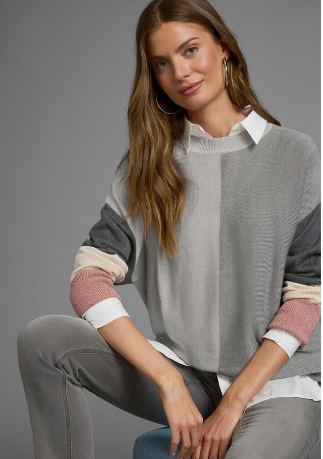 Boysen's Trui met ronde hals met modieuze pastel-colourblocking - Foto 5