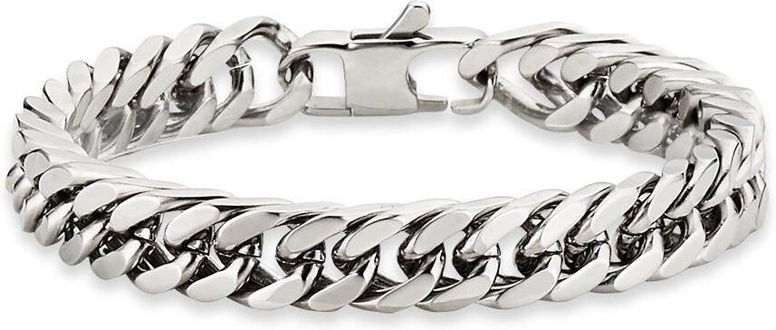 Bruno Banani Armband Sieraad cadeau armketting panzerketting 10 mm breed zilverkleur