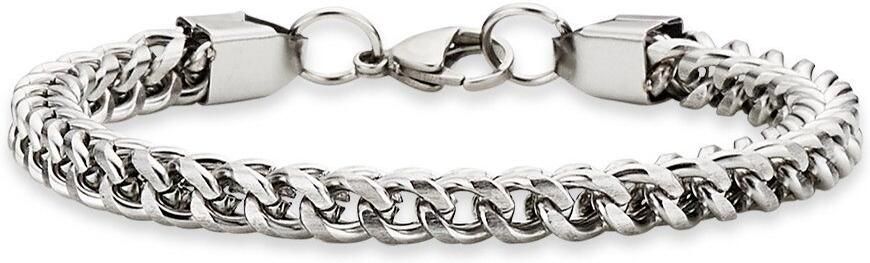 Bruno Banani Armband Sieraad cadeau armketting panzerketting 6 mm breed zilverkleur