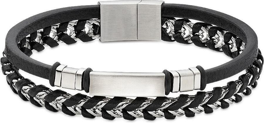 Bruno Banani Armband Sieraden cadeau roestvrijstalen armband met imitatieleer