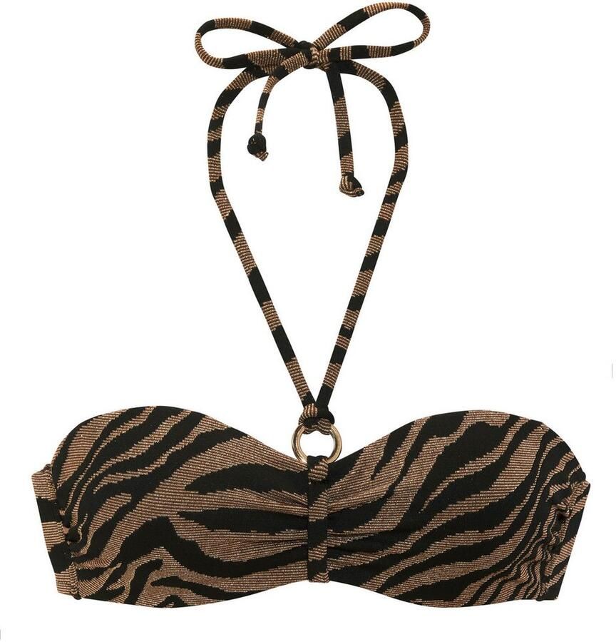 Bruno Banani Beugelbikini in bandeaumodel in tweekleurige animal-look