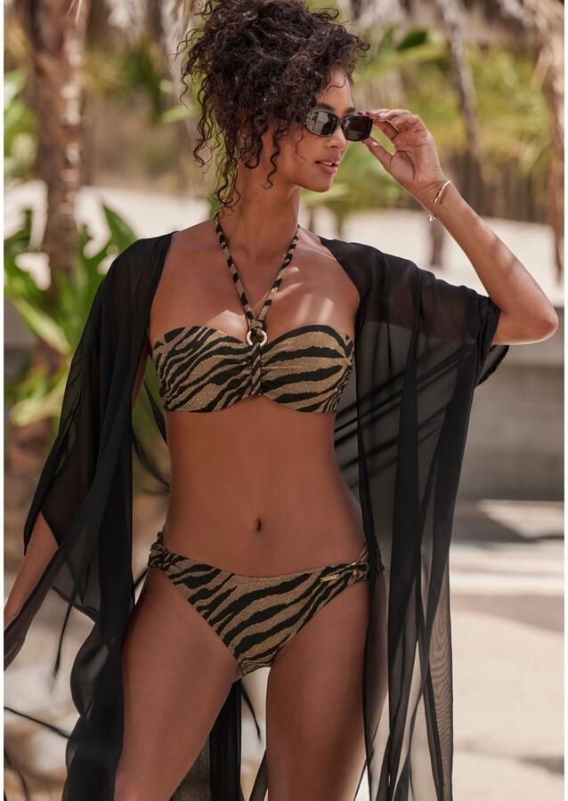 Bruno Banani Beugelbikini in bandeaumodel in tweekleurige animal-look - Foto 5