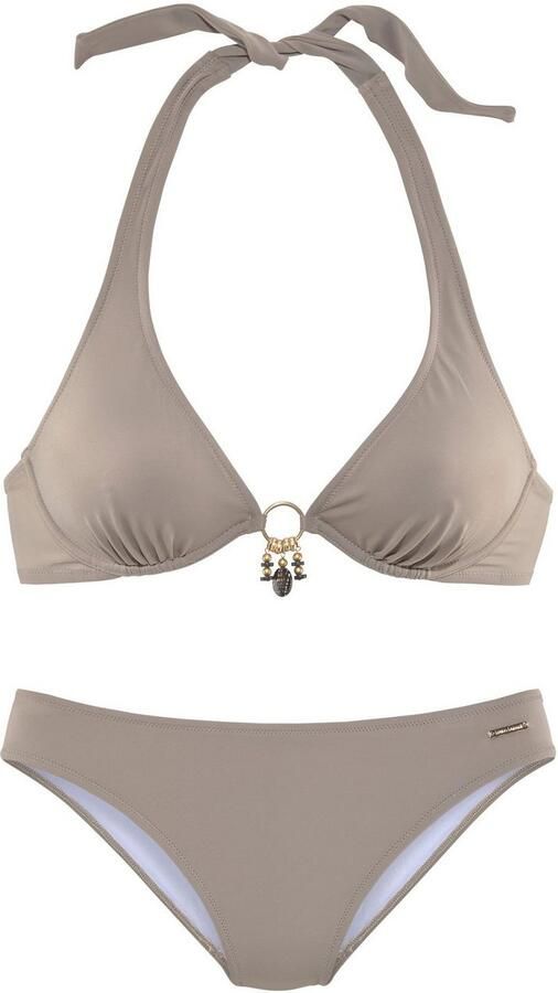 Bruno Banani Beugelbikini met goudkleurig zwarte accessoires - Foto 4