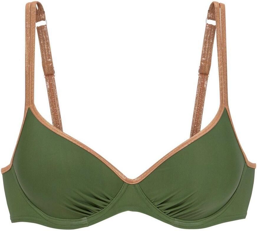 Bruno Banani Bikinitop met beugels Milano met koperkleurige paspels