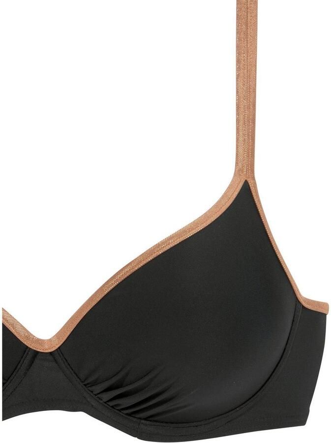 Bruno Banani Bikinitop met beugels Milano met koperkleurige paspels