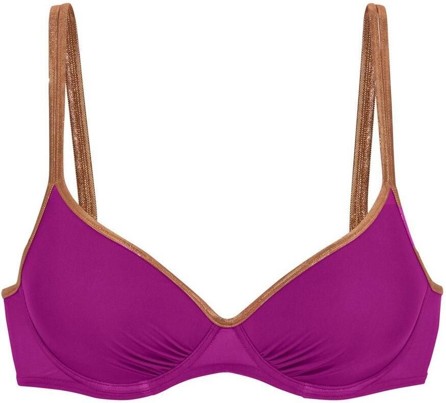 Bruno Banani Bikinitop met beugels Milano met koperkleurige paspels