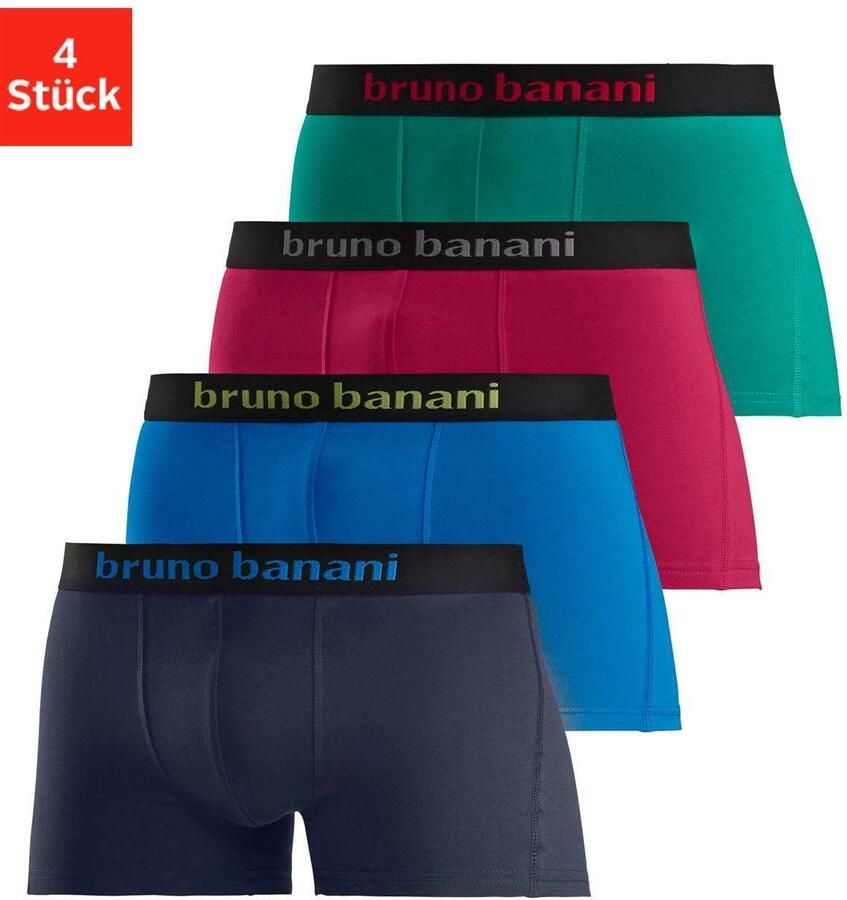 Bruno Banani Boxershort voor heren met gekleurd merkopschrift bij de boord (set 4 stuks) - Foto 6