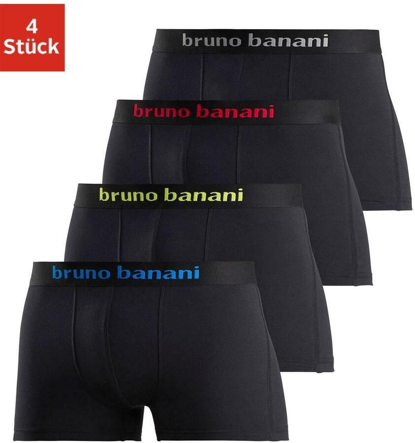 Bruno Banani Boxershort voor heren met gekleurd merkopschrift bij de boord (set 4 stuks) - Foto 6