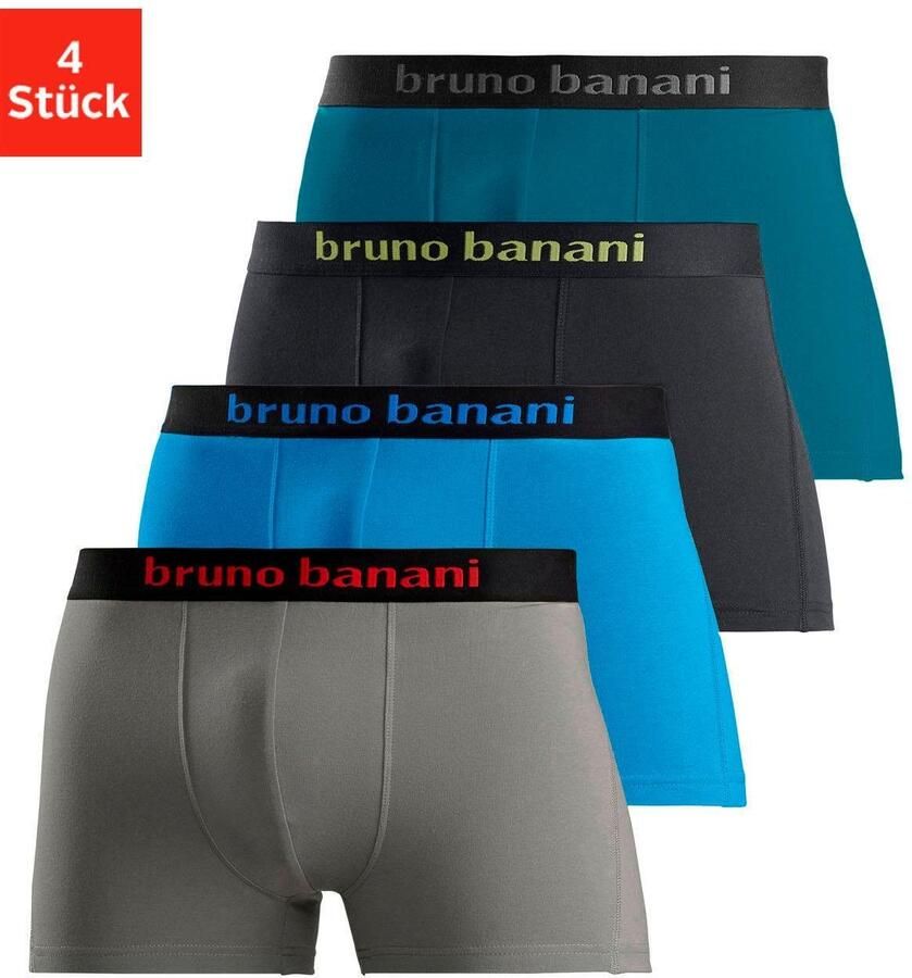 Bruno Banani Boxershort voor heren met gekleurd merkopschrift bij de boord (set 4 stuks) - Foto 6