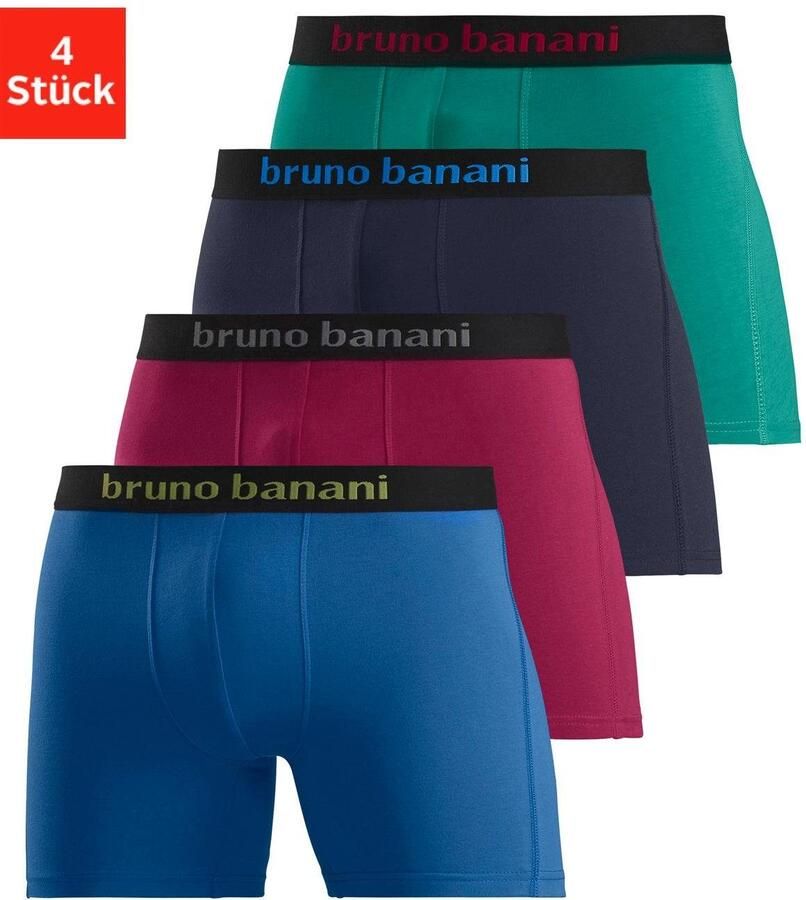 Bruno Banani Boxershort voor heren met langere pijpen en opvallende logo-tailleband (set 4 stuks) - Foto 5