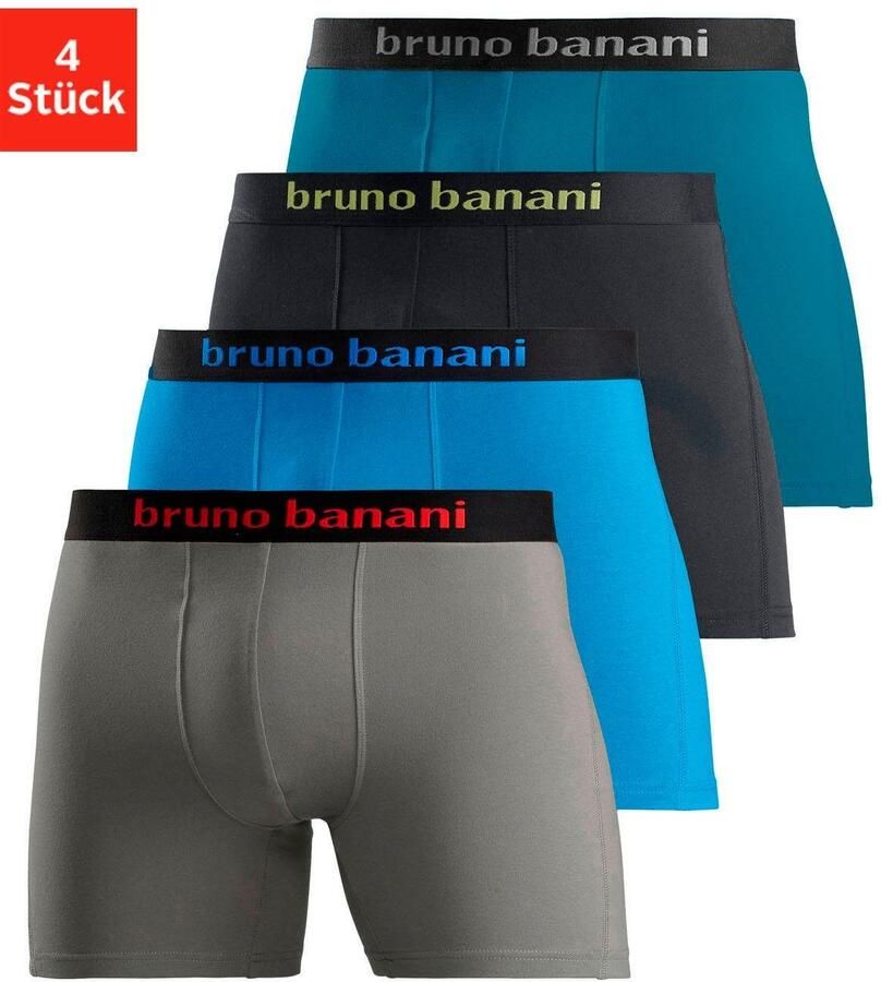 Bruno Banani Boxershort voor heren met langere pijpen en opvallende logo-tailleband (set 4 stuks) - Foto 6