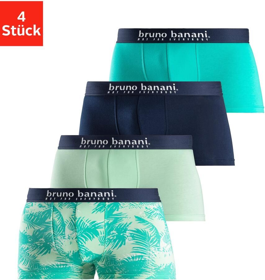 Bruno Banani Boxershort voor heren met palmprint en effen van katoenmix (4 stuks Set van 4) - Foto 7