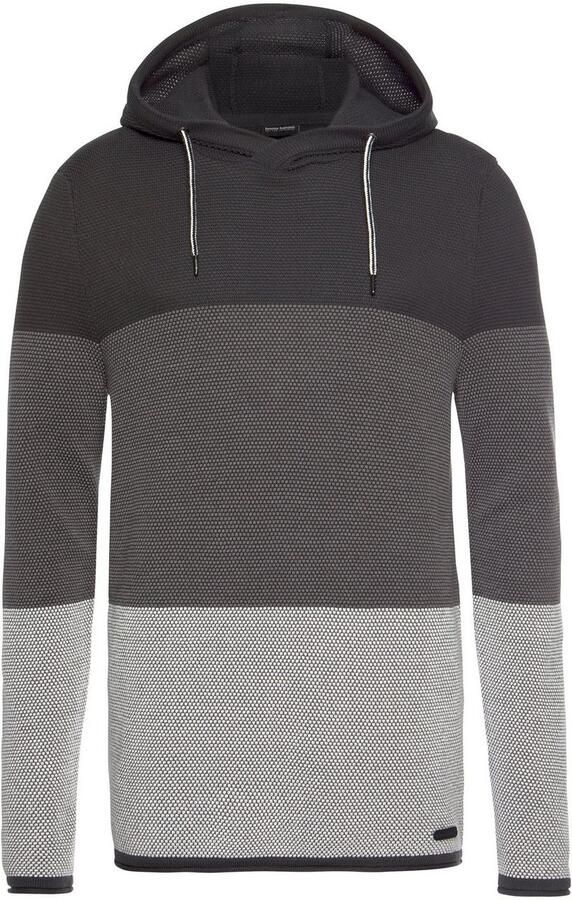 Bruno Banani Capuchontrui in een trendy wafel-look - Foto 4