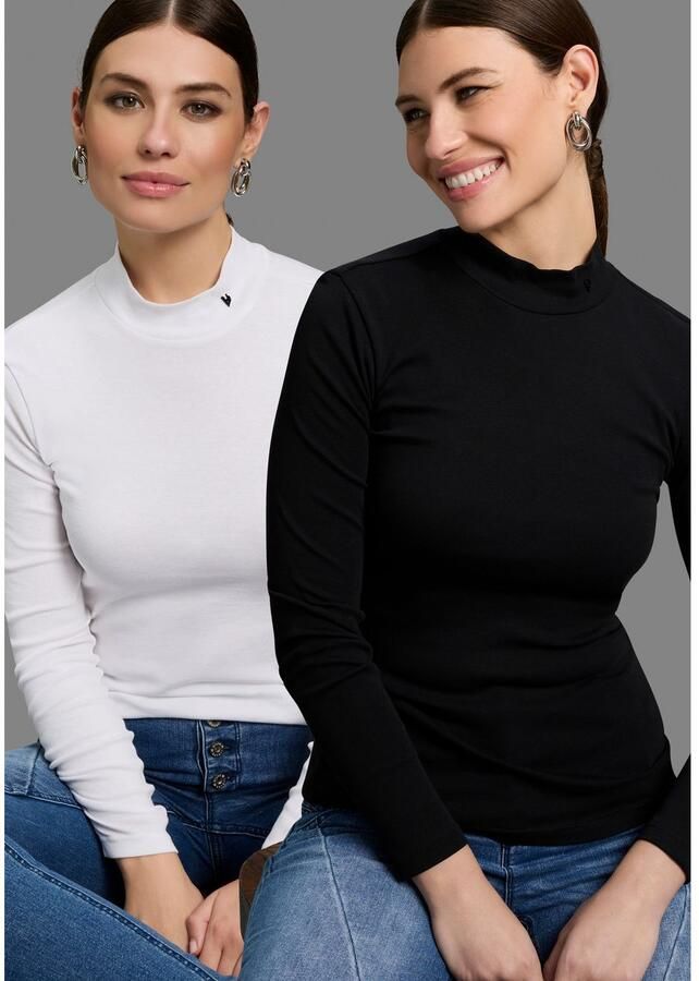 Bruno Banani Colshirt perfecte basic met rolkraag nieuwe collectie (set 2-delig) - Foto 2