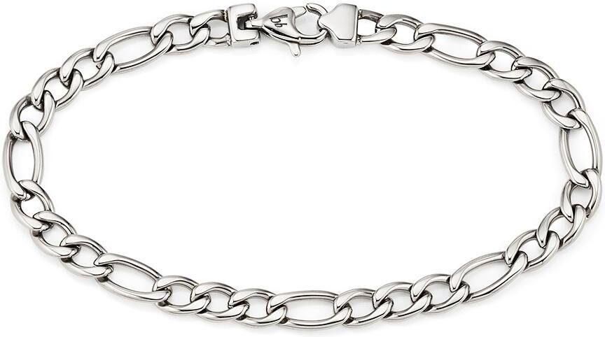Bruno Banani Edelstalen armband Sieraad cadeau armketting figaroketting breed zilverkleur - Foto 2