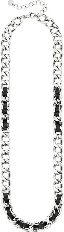 Bruno Banani Edelstalen ketting Sieraad cadeau roestvrijstalen ketting met leerimitatie-inzetten