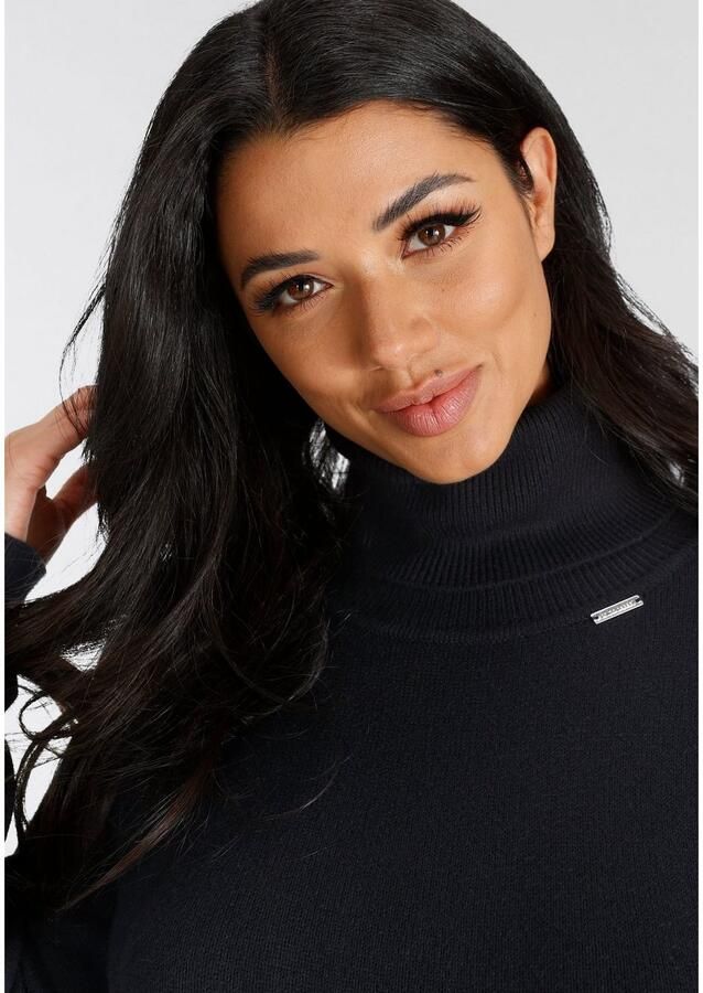 Bruno Banani Gebreide jurk feestelijke gelegenheden knie-vrije lengte elegante look