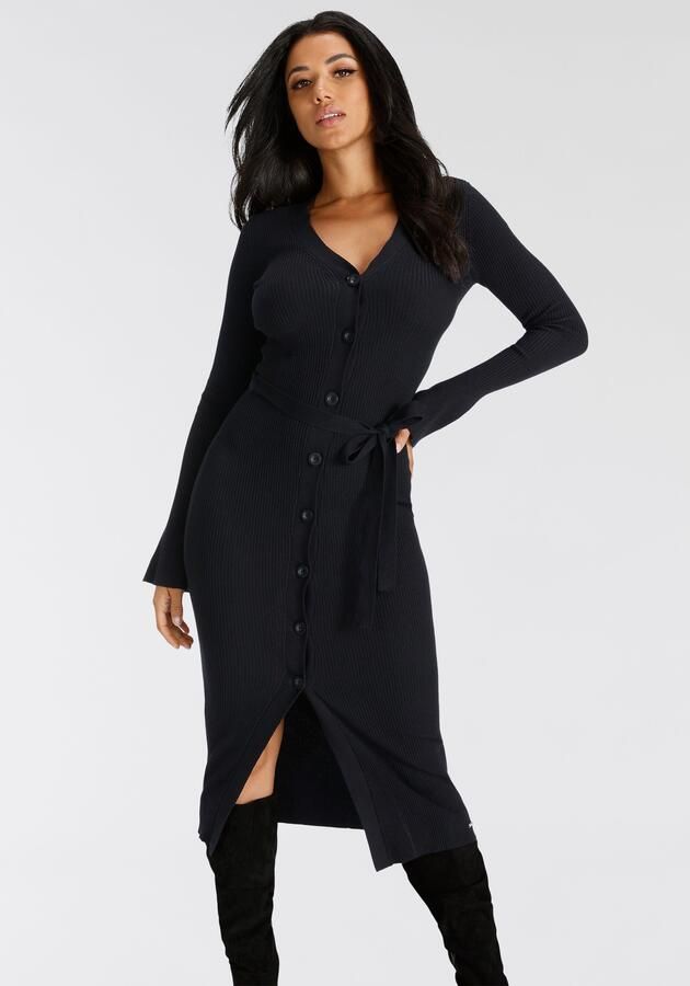 Bruno Banani Gebreide jurk kuitlang elegant en feminin van viscosemix - Foto 5