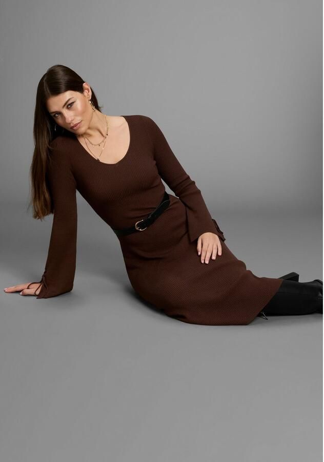 Bruno Banani Gebreide jurk met bijzonder mouwdetail - Foto 2