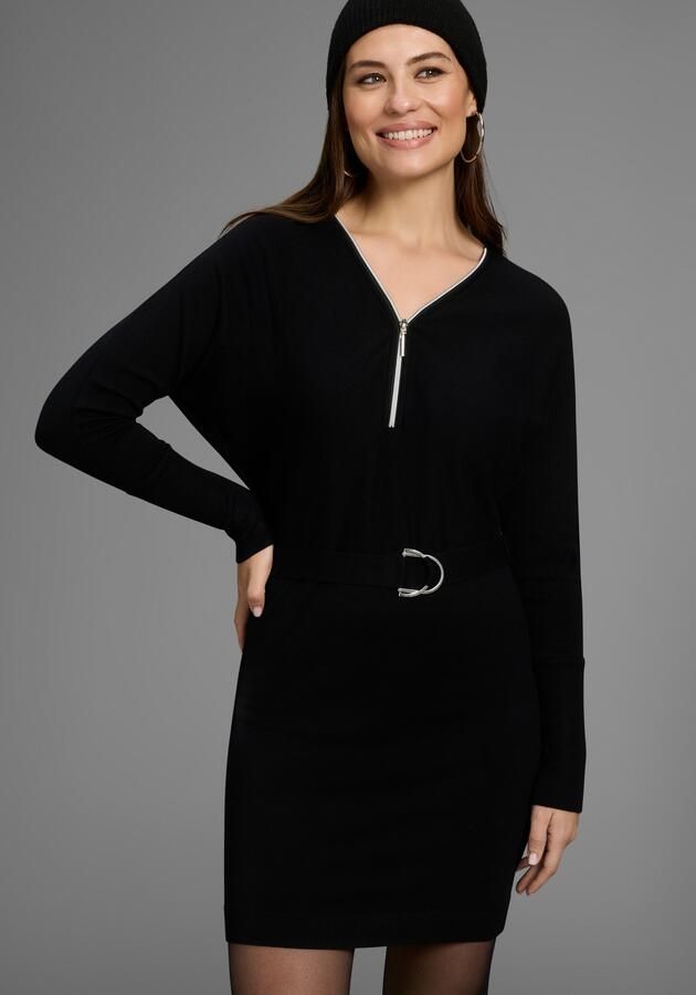 Bruno Banani Gebreide jurk met glanzende ritssluiting - Foto 4