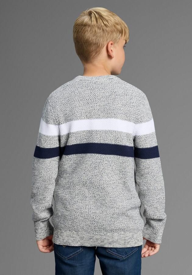 Bruno Banani Gebreide trui Gestreeptrui in modieuze breistructuur NIEUW: voor TIENERS! Pullover in melange - Foto 3