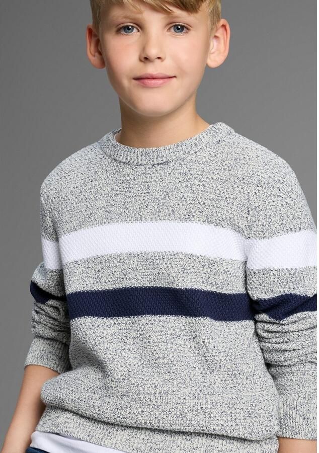 Bruno Banani Gebreide trui Gestreeptrui in modieuze breistructuur NIEUW: voor TIENERS! Pullover in melange - Foto 2