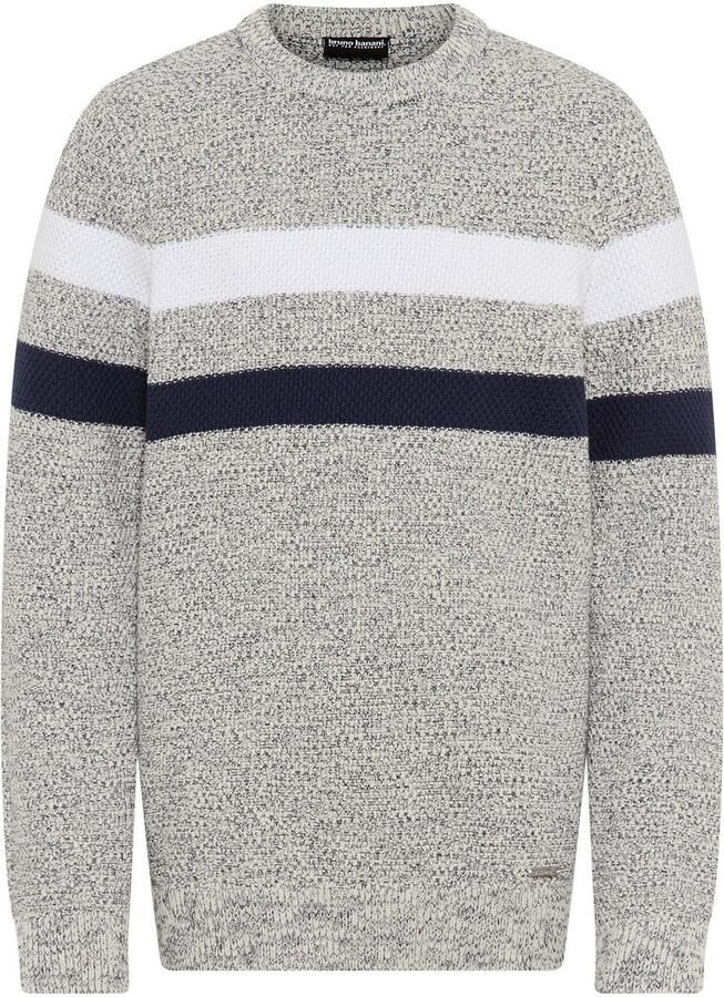 Bruno Banani Gebreide trui Gestreeptrui in modieuze breistructuur NIEUW: voor TIENERS! Pullover in melange
