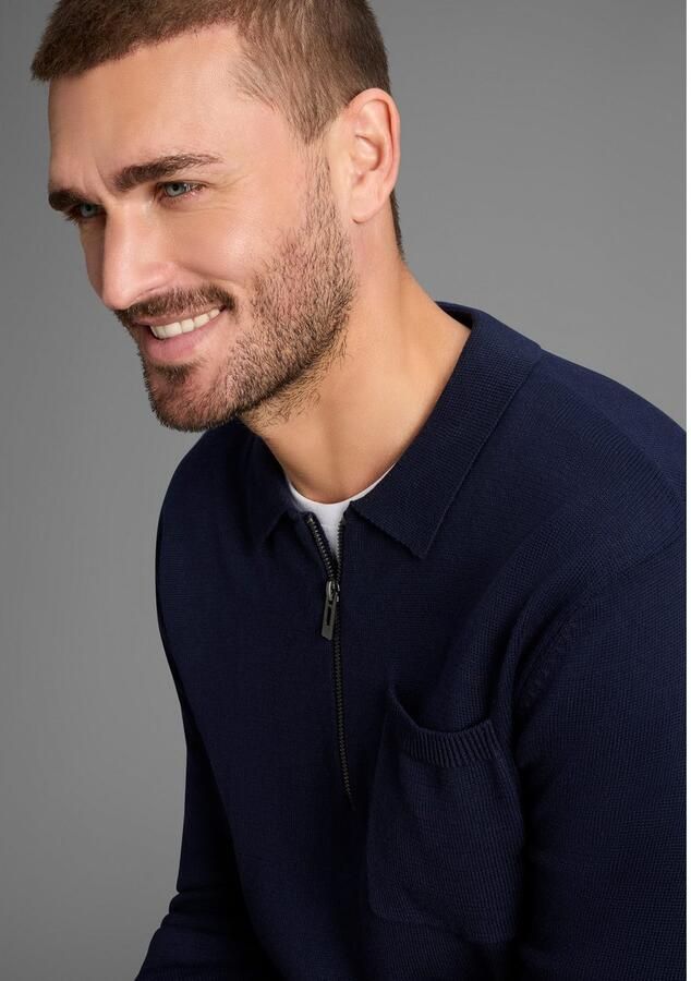 Bruno Banani Gebreide trui met ritssluiting en borstzak