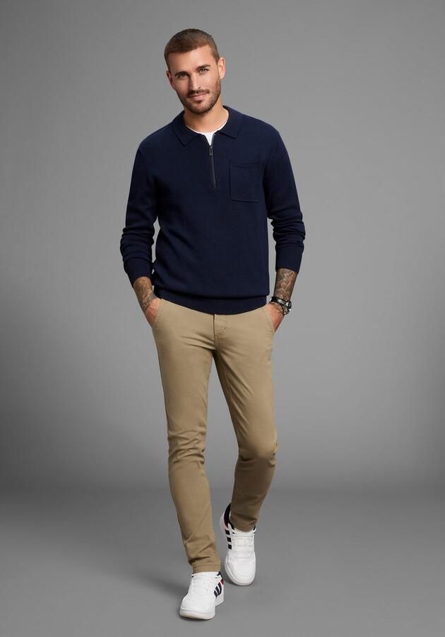 Bruno Banani Gebreide trui met ritssluiting en borstzak - Foto 2