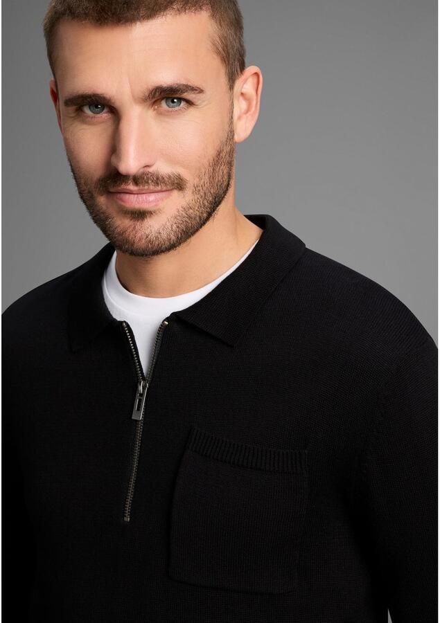 Bruno Banani Gebreide trui met ritssluiting en borstzak - Foto 2