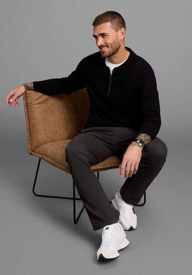 Bruno Banani Gebreide trui met ritssluiting en borstzak - Foto 5