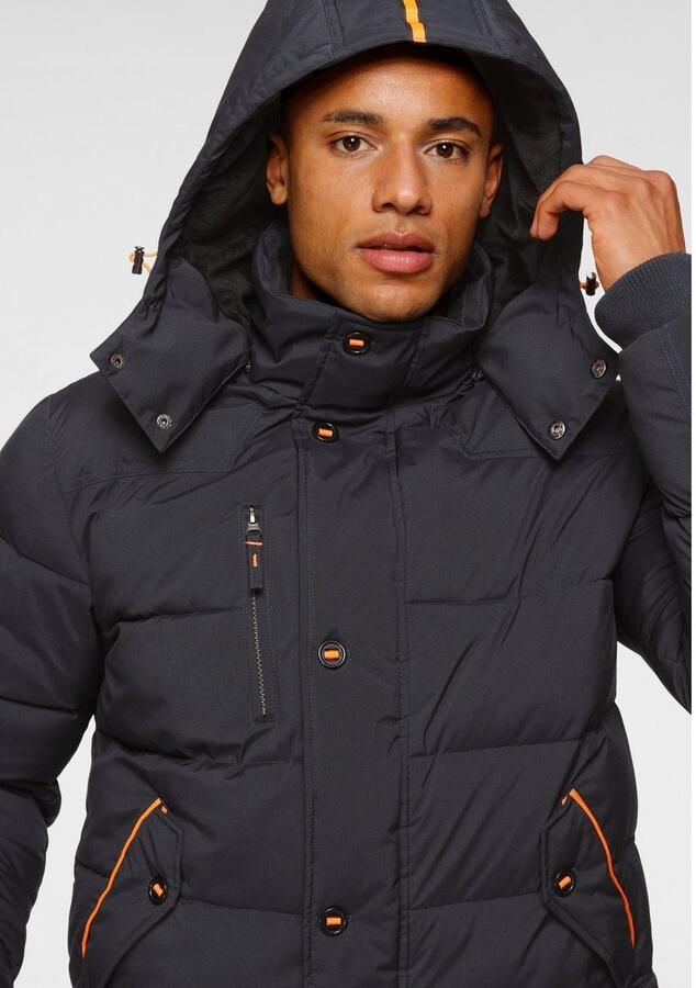 Bruno Banani Gewatteerde jas Winterjas met imitatiebont en afneembare capuchon - Foto 4