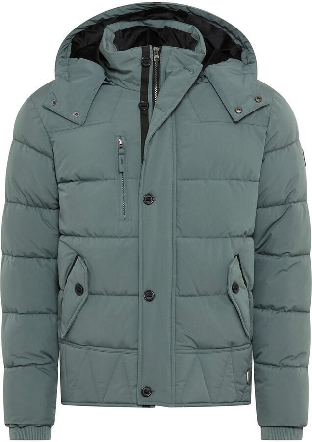 Bruno Banani Gewatteerde jas Winterjas met imitatiebont en afneembare capuchon