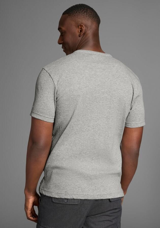 Bruno Banani Henleyshirt in elastische ribkwaliteit - Foto 3