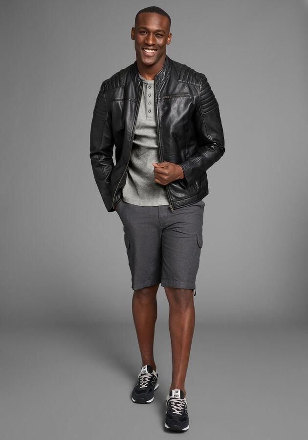 Bruno Banani Henleyshirt in elastische ribkwaliteit - Foto 5